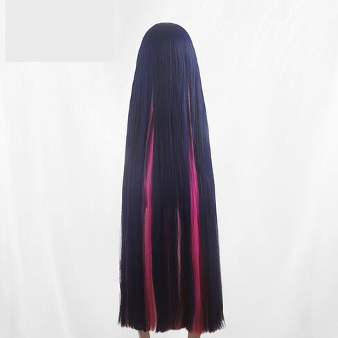 Anime Cosplay Wig Long straight Hair Wig with Bangs Blue and Pink Mixed Wig Heat Resistant Synthetic Hair Wigs 120 CM in Kuwait