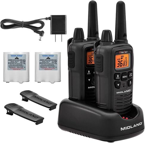 Midland – LXT600BBX6 Gang Charger Business Radio Walkie Talkie with Ear Piece - Small, Lightweight - Security Restaurants Retail Cafes - Two Way Radio with Charging Base- Rechargeable- 6 Units in Saudi Arabia
