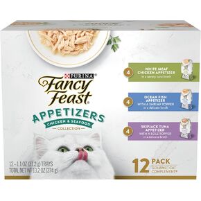 Purina Fancy Feast Seafood Classic Pate Collection Grain Free Wet Cat Food Variety Pack - (30) 3 oz. Cans