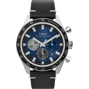 Timex Waterbury Traditional Chronograph 41mm Leather Strap Watch TW2Y18600