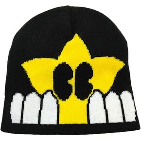 Y2K Beanie Hats Women Winter Warm Knitted Hat Casual Skull Cap Vintage Crochet Hats Jacquard Beanie Cap