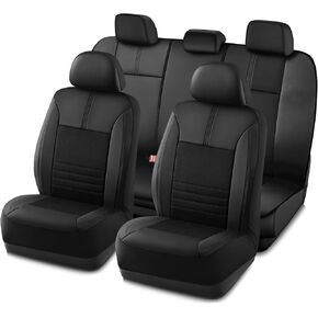 غطاء مقعد السيارات للسيارات ، وتصميم متميز للجلد والإنفاذ ، وأغطية مقعد للسيارات من مجموعة أمامية ، وملاءمة عالمية للسيارات والشاحنات والشاحنات وسيارات الدفع الرباعي ، وسادة الهواء المتوافقة (أسود) in Kuwait