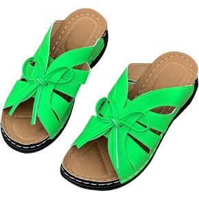 Womens Platform Wedge Sandals Trendy Bowknot Dressy Slide Open Toe Shose Comfy Arch Support Beach Walking Slippers