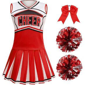 GRAJTCIN Cheerleader Costume for Women Cheerleading Outfit School Girls Cheer Uniform Adult Halloween Party Dress up
