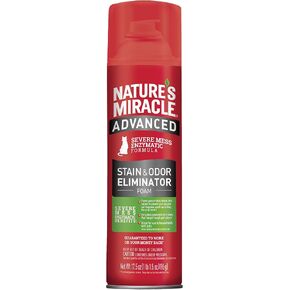 Nature's Miracle Advanced Stain and Odor Eliminator Foam Cat 17.5 Ounces, for Severe Cat Messes, Aerosol