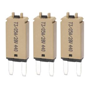 DMiotech 3 Pack 28V DC 20A Yellow ATC/ATO Manual Narrow Mini Resettable Fuse for Automotive Circuit Breaker Reset Fuses Low Profile Blade Fuses for Car Truck SUV Marine Boat Motorcycle