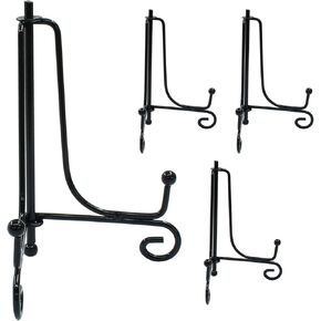 4 Pack Black Plate Holder Display Stand 10 cm/4 Inch Iron Easel Plate Holder Stand for Displaying Pictures, Decorative Plates,Photo and More