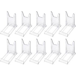 10 Pcs Adjustable Acrylic Display Stands, Picture Frame Display Holder Acrylic Display Plate Stands for Home Office Supplies Festival Party Decoration