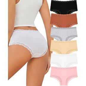 Sth Big Cotton Infernoy for Women High Cherened Womens Womens Womens Back Pack Sexy Lace Edge Bikini Cheeky Branties