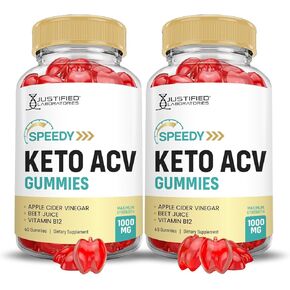 Justified Laboratories Speedy Keto ACV Gummies 1000MG Apple Cider Vinegar Formulated with Pomegranate Beet Juice Powder B12 Vegan Non GMO 60 Gummys (60 Count (Pack of 1))
