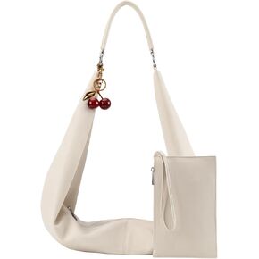 Slouchy Hobo Bags for Women Soft Vegan Leather Sling Bag Designer Shoulder Purses Top Handle Handbag with Small Purse