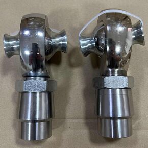 1 Pair 1.25'' Heim Joints Rod End Kit,1 1/4'' Right & Left Hand Thread Chromoly Joints Heat Treated Chromoly with Round Tube Adapter, High Misalignment Space(12 tpi & a 1" bore)