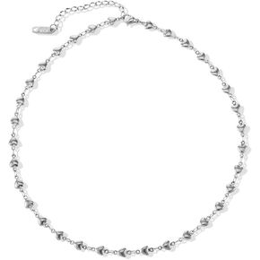 Small Heart Necklace for Women - 18K Gold/Silver/Colorful Plated Heart Choker Necklace - Cute Tiny Simple Minimalist Necklace Women's Dainty Layered Jewelry
