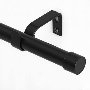 Nicetown Black Startain Rod 1 قطره قطر نهاية الطرف النهائي النهائي/الأسطوانات النهائية تصميم قضيب الستائر الزخرفية لستائر Closet Cupboard Cafe Loft RV ، 28-48 "الطول ، Matt Black
