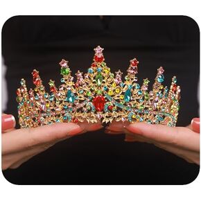 JWICOS Baroque Tiara and Crown for Women Vintage Wedding Headband Tiara Hair Accessories for Bride Birthday Prom Party Princess Tiaras and Crowns for Women