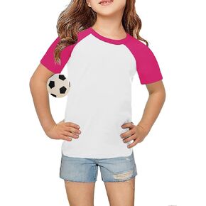 Topstype Girls 'Raglan Short Summer T Shirts Crew Neck 5-14 Years