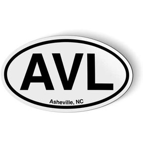Stickers and Tees AVL Asheville NC North Carolina Oval - Car Magnet - 5"