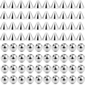 80 pcs 16g 316l استبدال الصلب الجراحي كرات ثقب للربح لمجوهرات خارقة خارجيا الرجال الرجال ثقب أجزاء الحديد للحواجب أنف الأذن لسان اللسان حلمة البطن السرة