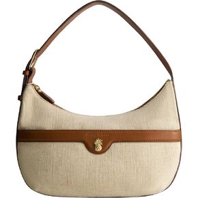 Tommy Bahama Hobo Bag, Women's Mini Handbag with Zip Closure and Linen Design, Natural