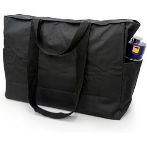 Large Beach Bag for Women, Beach Tote Bag With Waterproof Zipper, Waterproof Sandproof Pool Bag Black Foldable Tote