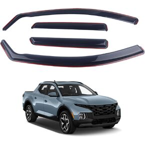 Smoke Black in-Channel Window Visor Window Deflectors Rain Guards Compatible with 2022-2024 Hyundai Santa Cruz 4-Piece Set