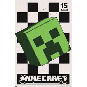 Trends International Minecraft: 15th Anniversary - Posterized Creeper Wall Poster, 34L x 22.4W, Unframed Version