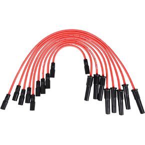 RLP Silicone Silic Parch Wires مجموعة أسود 8.0 مم متوافق مع 1996-2000 Chevy C2500 C3500 K2500 K3500 P30 G30 Express GMC P3500 Savana 7.4L 454 V8 Vortec Engine مع Coil Wire-Pack of 9