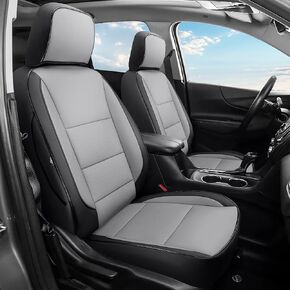 GIANT PANDA Customized Full Set Car Seat Covers for Chevy Chevrolet Equinox LT LS Premier RS L 2018 2019 2020 2021 2022 2023 2024, Faux Leather - (Black)