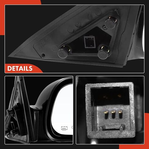 A-Premium Passenger Side Power Door Mirror - Compatible with Toyota Camry 2002 2003 2004 2005 2006 - Heated, Non-Folding, Black Outside Rear View Mirror - Replace# 8791033550C0 in Saudi Arabia