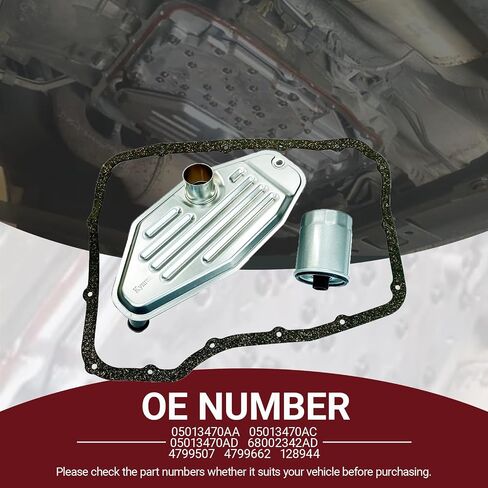 طقم مرشح الإرسال وحشيات البان المتوافقة مع دودج كرايسلر جيب يحل محل OEM#4799507 ، 5013470AA ، 68002342AD لـ 45RFE 68RFE 545RFE TRANSMISSION in Kuwait