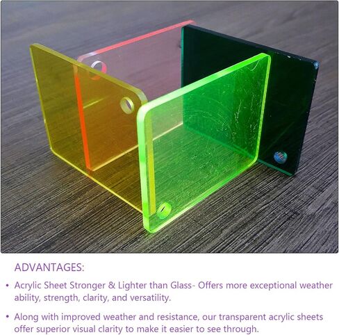 DMiotech 12 بوصة × 12 بوصة 3 مم لوح أكريليك بلاستيكي سميك ورقة أكريليك PMMA لوح أكريليك للحرف اليدوية DIY عرض مشروع تسجيل فارغ أزرق شفاف in Kuwait