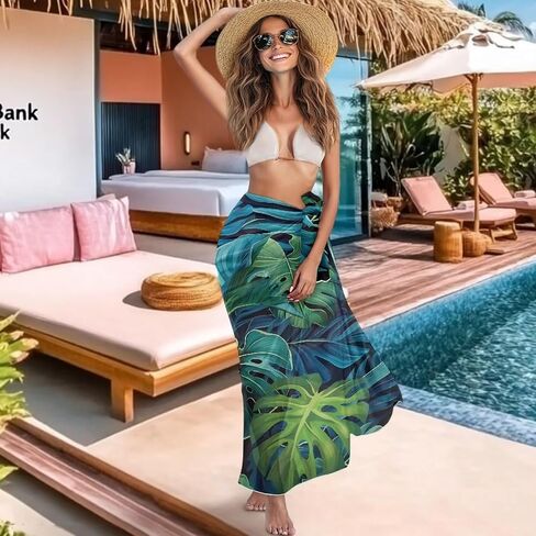 Women Sarong Swimsuit Coverups Chiffon Long Bikini Wraps Sheer Beach Bathing Suit Cover Up in Saudi Arabia