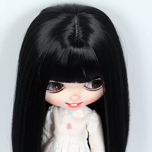 فقط 1pc شعر مستعار من 10 إلى 11 بوصة دمى رأس طويلة مستقيمة (أحمر داكن) in Kuwait