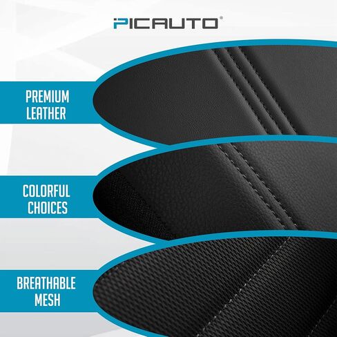 غطاء مقعد السيارات للسيارات ، وتصميم متميز للجلد والإنفاذ ، وأغطية مقعد للسيارات من مجموعة أمامية ، وملاءمة عالمية للسيارات والشاحنات والشاحنات وسيارات الدفع الرباعي ، وسادة الهواء المتوافقة (أسود) in Kuwait