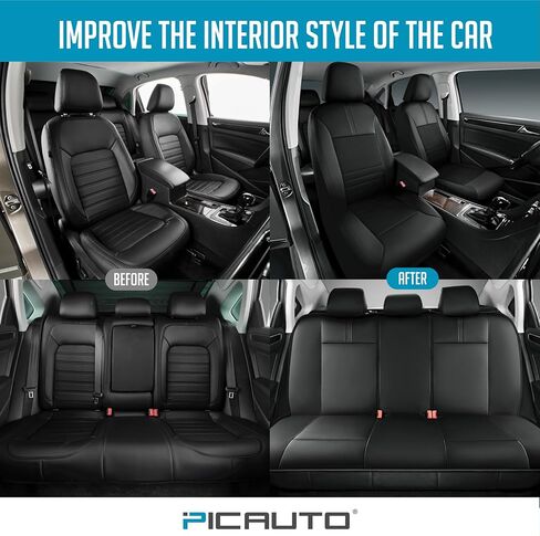غطاء مقعد السيارات للسيارات ، وتصميم متميز للجلد والإنفاذ ، وأغطية مقعد للسيارات من مجموعة أمامية ، وملاءمة عالمية للسيارات والشاحنات والشاحنات وسيارات الدفع الرباعي ، وسادة الهواء المتوافقة (أسود) in Kuwait