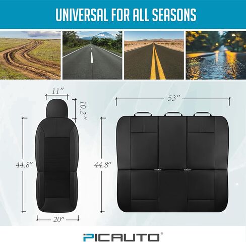 غطاء مقعد السيارات للسيارات ، وتصميم متميز للجلد والإنفاذ ، وأغطية مقعد للسيارات من مجموعة أمامية ، وملاءمة عالمية للسيارات والشاحنات والشاحنات وسيارات الدفع الرباعي ، وسادة الهواء المتوافقة (أسود) in Kuwait