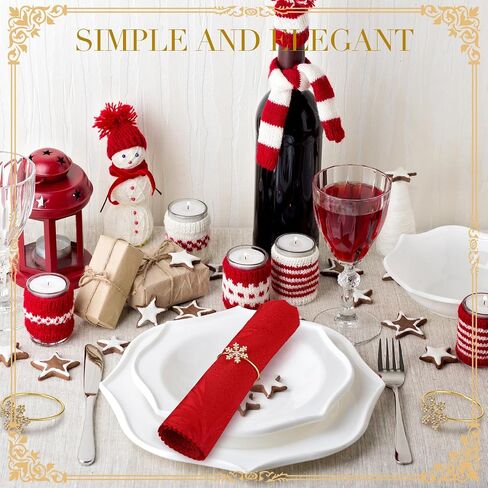 Uiifan 100 Pcs Christmas Snowflake Napkin Rings Crystal Napkin Holders Set Metal Napkin Buckles Rhinestone Serviette Buckle for Xmas Thanksgiving Wedding Party Holiday Dinner (Silver) in Kuwait