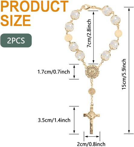 2PCS Car Mirror Decor Hanging, Rear View Mirror Accessories, Auto Religious Crucifix Car Hanging Ornament for Personal Faith Symbol, Universal Bling Car Accessories for Women and Men (Gold) in Saudi Arabia