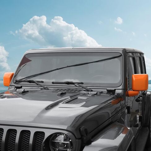 لغطاء مرآة الرؤية الخلفية JL ، 6pcs View View Side Mirror Kit متوافقة مع 2018-2023 Jeep Wrangler JL & Gladiator JT ، Orange in Kuwait