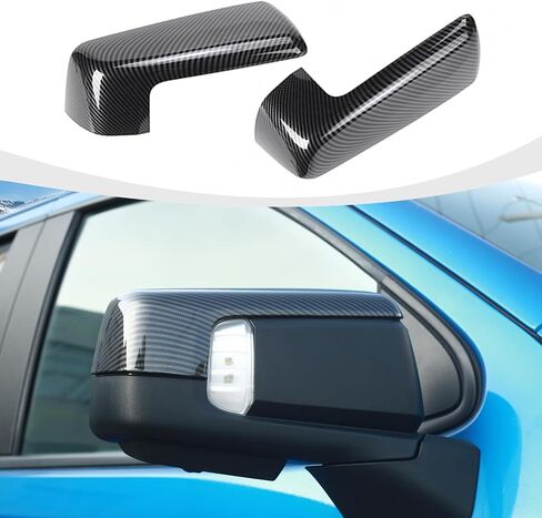 ألياف الكربون الخلفية مرآة الغلاف الخلفي عرض القشرة الجانبية مرآة القشرة متوافقة مع Chevy Silverado & GMC-Sierra Accessories 2019-2024 in Kuwait