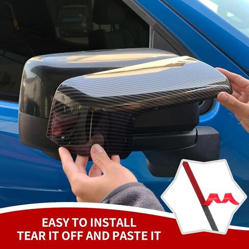 ألياف الكربون الخلفية مرآة الغلاف الخلفي عرض القشرة الجانبية مرآة القشرة متوافقة مع Chevy Silverado & GMC-Sierra Accessories 2019-2024 in Kuwait