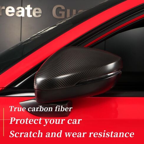 2pcs Carbon Fiber Side Rearview Mirror Guard Cover for for 11th Gen Civic Sedan Hatchback Type R FL5 Typer Reverse Mirror Shell Exterior Rearview Mirror Overlay (Matte Black) in Kuwait