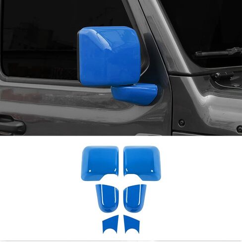 لغطاء مرآة الرؤية الخلفية JL ، 6pcs View View Side Mirror Kit متوافقة مع 2018-2023 Jeep Wrangler JL & Gladiator JT ، Orange in Kuwait