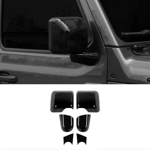 for JL Rearview Mirror Cover, 6PCS Rear View Side Mirror Trim Kit Compatible with 2018-2023 Jeep Wrangler JL & Gladiator JT, Orange in Saudi Arabia