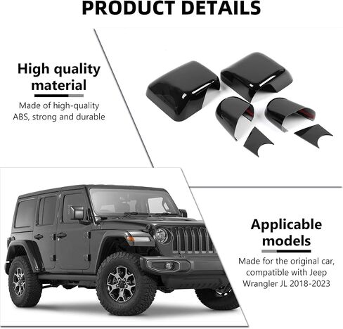 for JL Rearview Mirror Cover, 6PCS Rear View Side Mirror Trim Kit Compatible with 2018-2023 Jeep Wrangler JL & Gladiator JT, Orange in Saudi Arabia