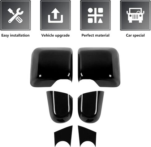 for JL Rearview Mirror Cover, 6PCS Rear View Side Mirror Trim Kit Compatible with 2018-2023 Jeep Wrangler JL & Gladiator JT, Orange in Saudi Arabia