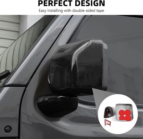 for JL Rearview Mirror Cover, 6PCS Rear View Side Mirror Trim Kit Compatible with 2018-2023 Jeep Wrangler JL & Gladiator JT, Orange in Saudi Arabia