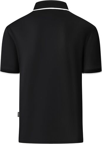 Polo Shirts for Men Zipper Moisture Wicking Golf Shirts Short Sleeve Casual Quarter Zip Polo T Shirt in Kuwait