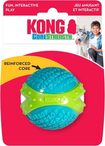 كرة KONG CoreStrength - لعبة مضغ للكلاب للمضغ العدواني - لعبة متينة للكلب للجلب - لعبة مضغ كرة للكلاب لصحة الأسنان واللثة - لعبة أسنان للكلاب للإثراء العقلي - الكلاب المتوسطة in Kuwait
