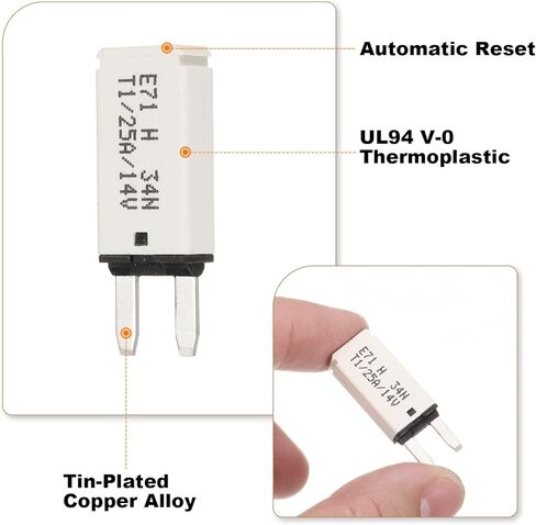 Dmiotech 2 Pack أوتوماتيكيًا تلقائيًا ، فتيل مصغر ، 14V DC 5A ATC/ATO Auto Circuit Breaker RESET RESES LOW PLEFT FUSES لـ CAR TRACK SUV BOAT POTARCELE in Kuwait